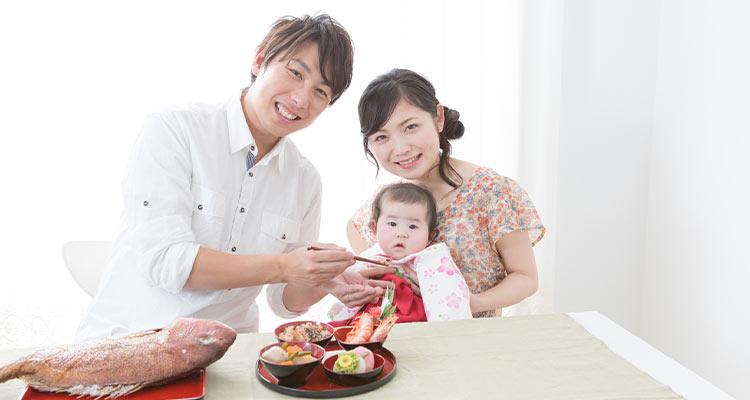 フォトスタジオでお食い初めの記念撮影をしよう!