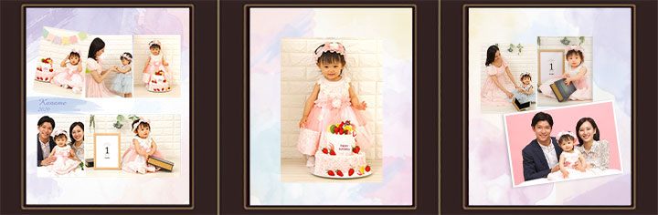 ふやせるアルバム用デザイン写真(3面)パレット