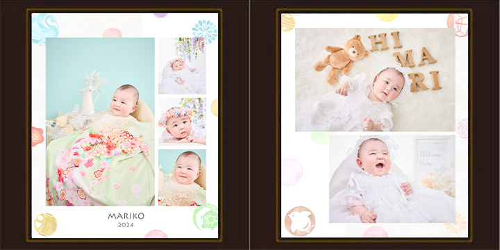 ふやせるアルバム用デザイン写真(2面)てまり